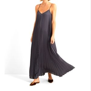 Club Monaco allover pleats v-neck maxi dress